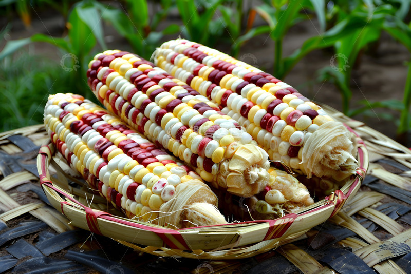 高清大图下载【趣麦麦图】一篮子杂交玉米