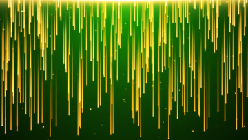 流星雨金色光线粒子线条绿色背景