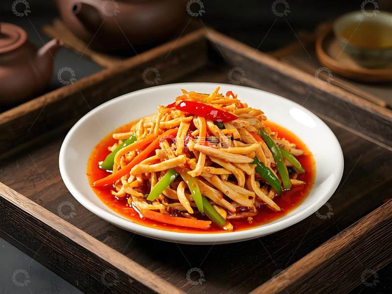 高清大图下载【趣麦麦图】麻辣鸡丝美食摄影