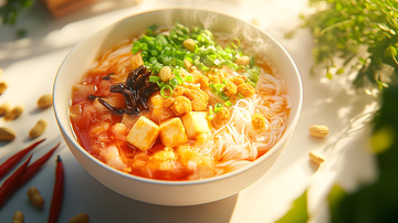 麻辣米粉结合蔬菜营养均衡健康选择