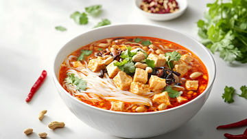 米粉与豆腐搭配鲜香麻辣风味浓郁