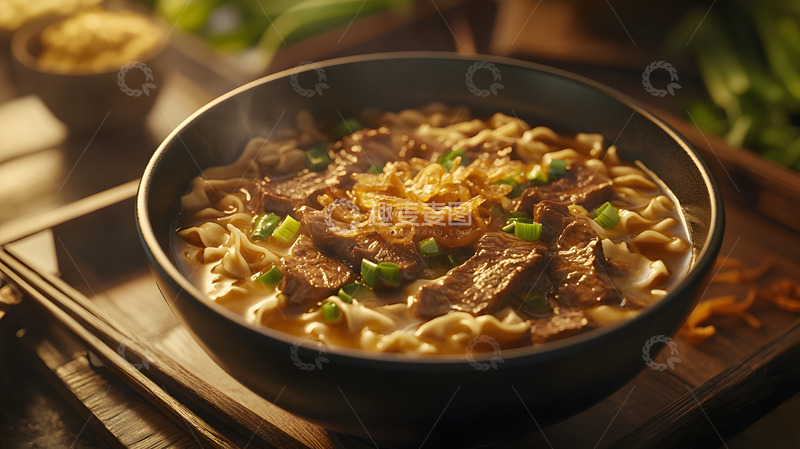 高清大图下载【趣麦麦图】鲜香牛肉面浓郁汤底搭配丰富配料