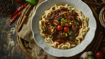 家常手工面条搭配香嫩牛肉浓香诱人