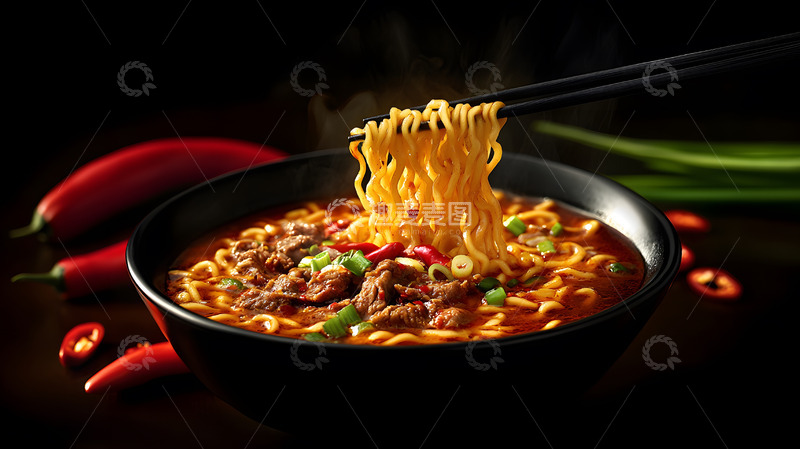 火焰炒面热情洋溢的中式美味