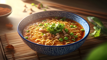 健康营养手工面条搭配丰富蔬菜美味升级