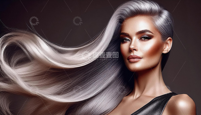 高清大图下载【趣麦麦图】美发模特的银灰诱惑