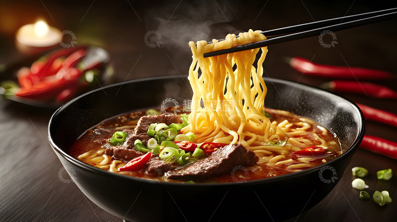 热气腾腾中式拉面经典风味浓郁