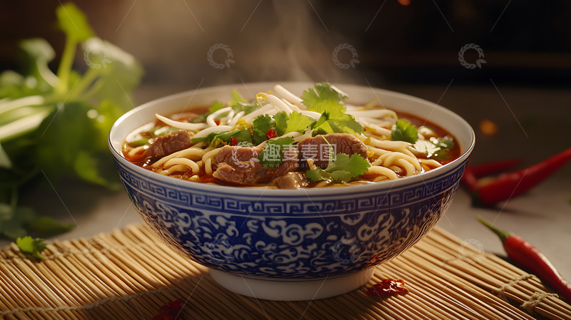 香辣红油牛肉面丰富配料经典风味