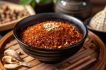 一碗辣椒粉调料