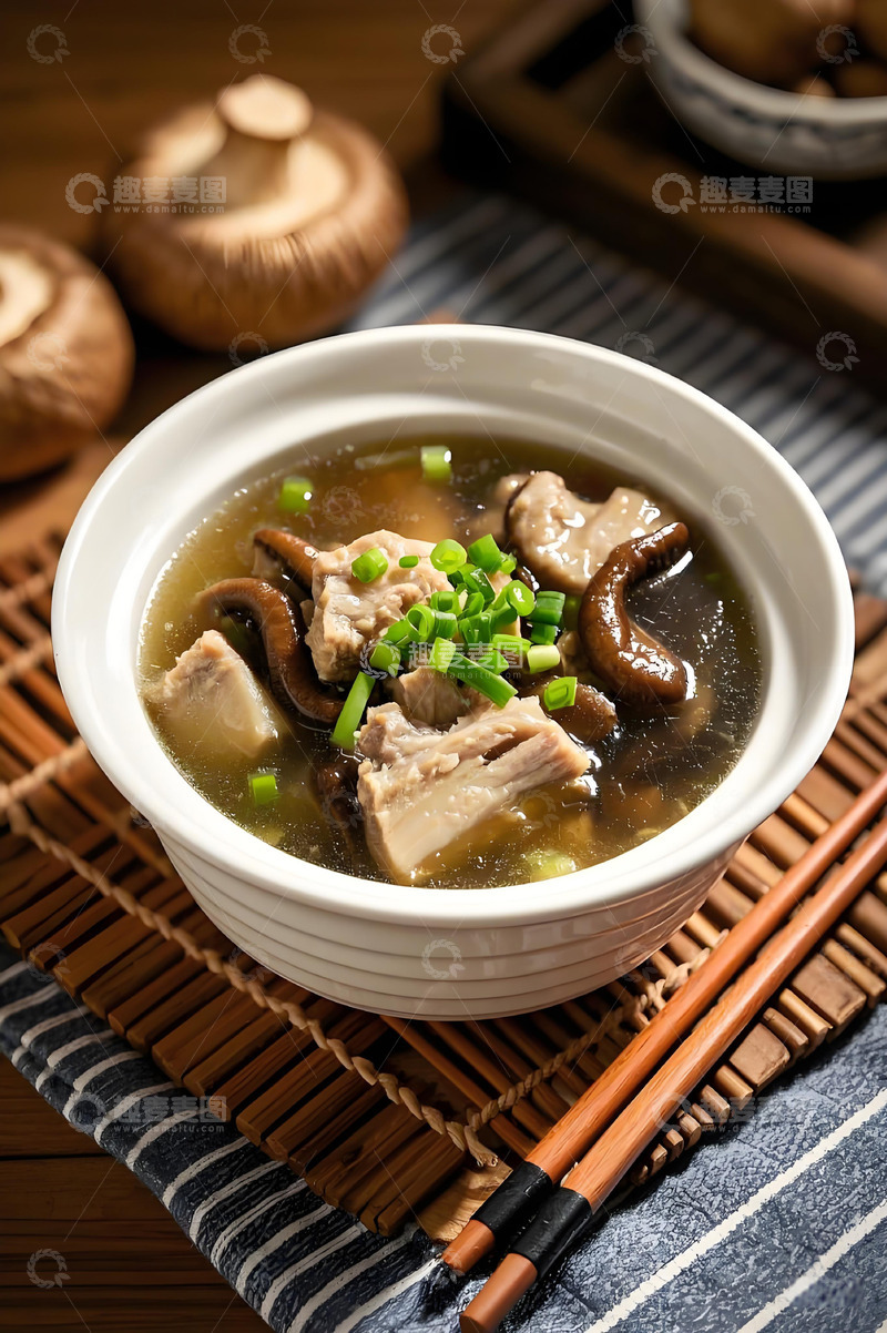 高清大图下载【趣麦麦图】香菇排骨汤美食摄影1