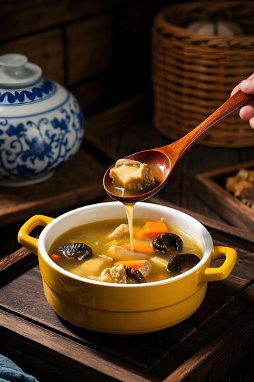 美食摄影香菇鸡汤摄影图