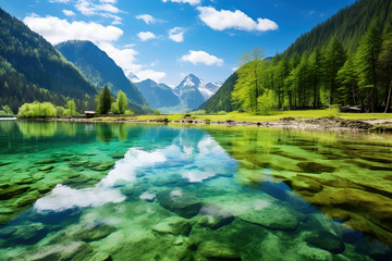 森林湖泊碧水蓝天