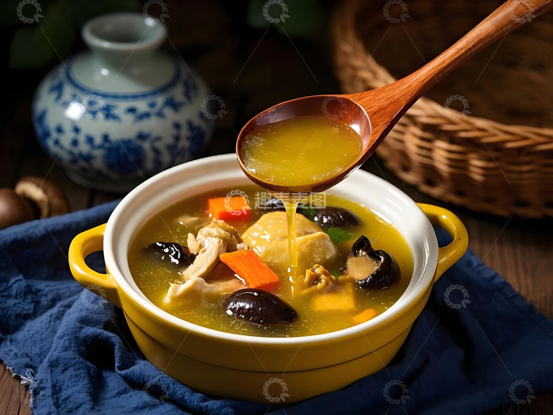 高清大图下载【趣麦麦图】美食摄影香菇鸡汤摄影图1
