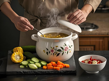 厨师煲汤场影摄影图