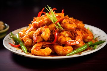 一盘辣椒炒虾仁