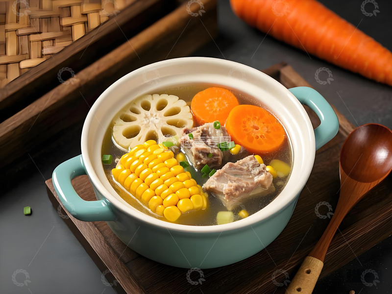 高清大图下载【趣麦麦图】玉米胡萝卜排骨汤美食摄影1