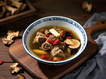 松茸排骨汤美食摄影