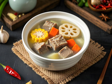 莲藕排骨汤美食摄影图