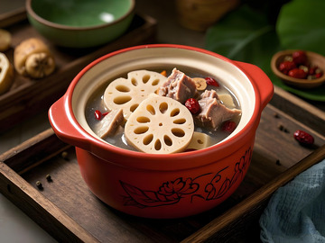 莲藕排骨汤美食摄影图2