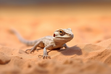 沙漠里的一只蜥蜴