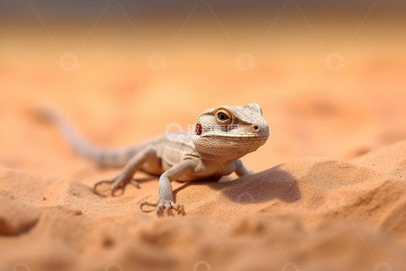 高清大图下载【趣麦麦图】沙漠里的一只蜥蜴