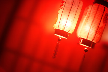 红色喜庆的复古灯笼