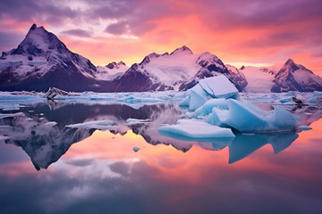 雪山湖泊冰川美景