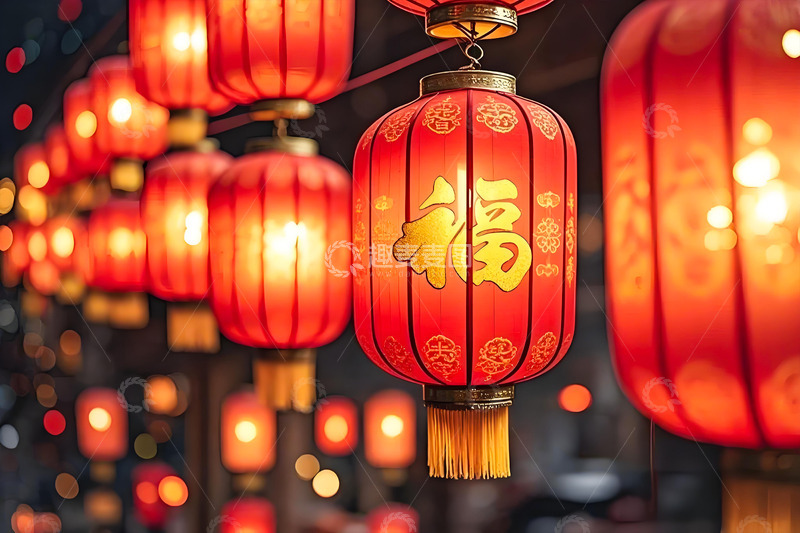 高清大图下载【趣麦麦图】春节灯笼场景摄影图2