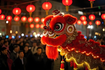 春节庙会庆典醒狮摄影图2