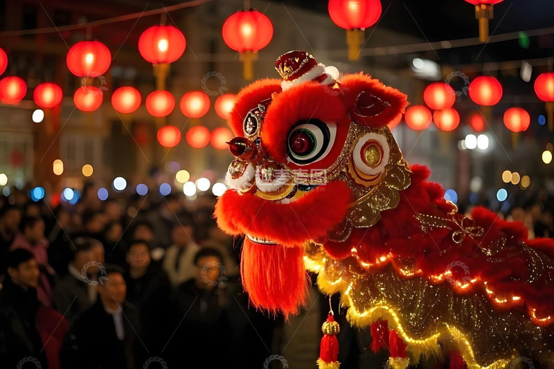 高清大图下载【趣麦麦图】春节庙会庆典醒狮摄影图2