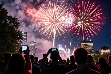 春节烟花场景摄影图1