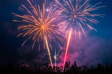 春节烟花场景摄影图