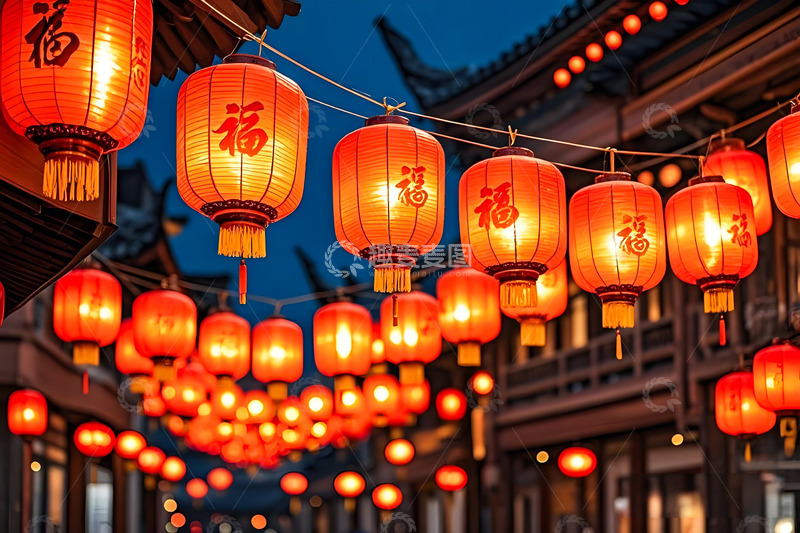 春节灯笼场景摄影图3