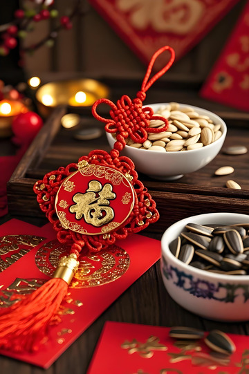 春节中国结静物摄影图