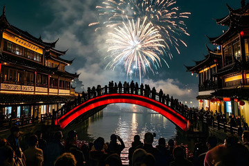 春节烟花场景摄影图2
