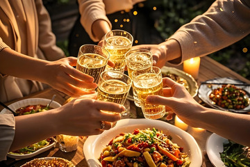 春节年夜饭聚会摄影图