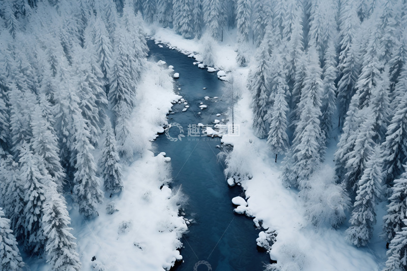 高清大图下载【趣麦麦图】冬天的溪水河流