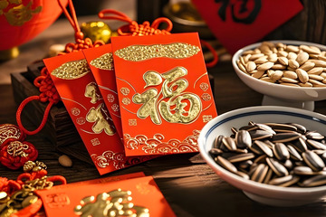 春节红包静物摄影图