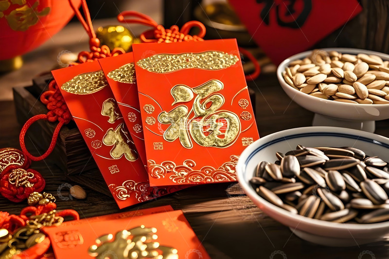 春节红包静物摄影图