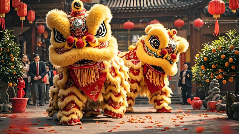 春节庙会庆典醒狮摄影图3