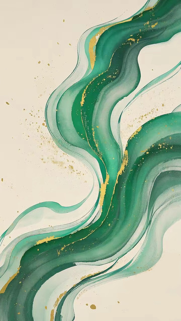 中国风文化水墨流体鎏金禅意背景