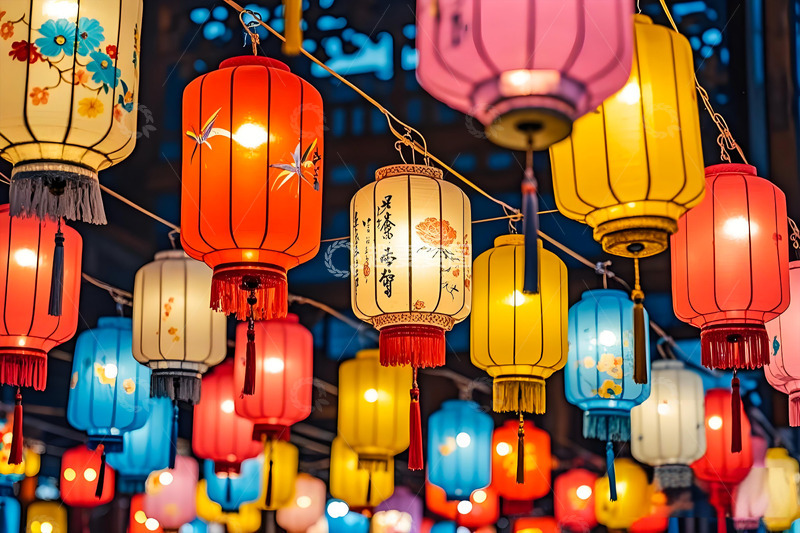 春节灯笼场景摄影图1