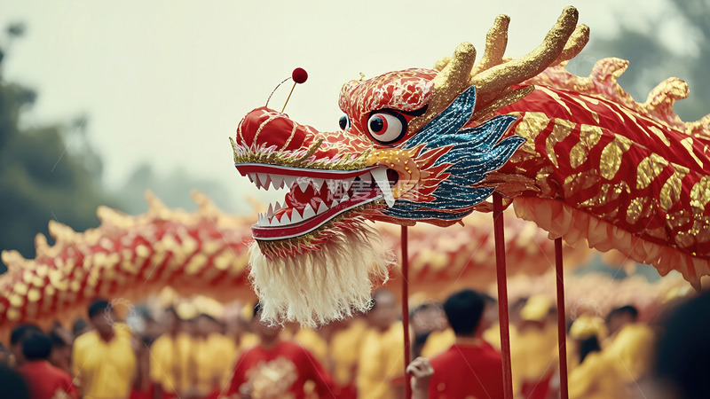 巨龙腾飞尽显民俗风采