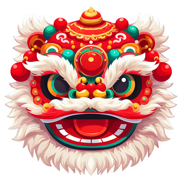 炫酷舞狮头部精美装饰耀光辉