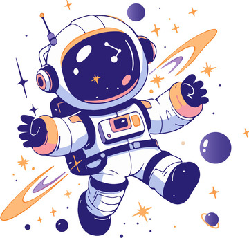 宇航员矢量可爱星空