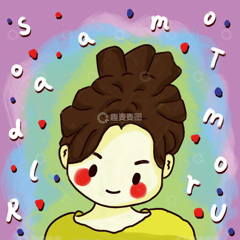 源文件下载【趣麦麦图】手绘插画女孩