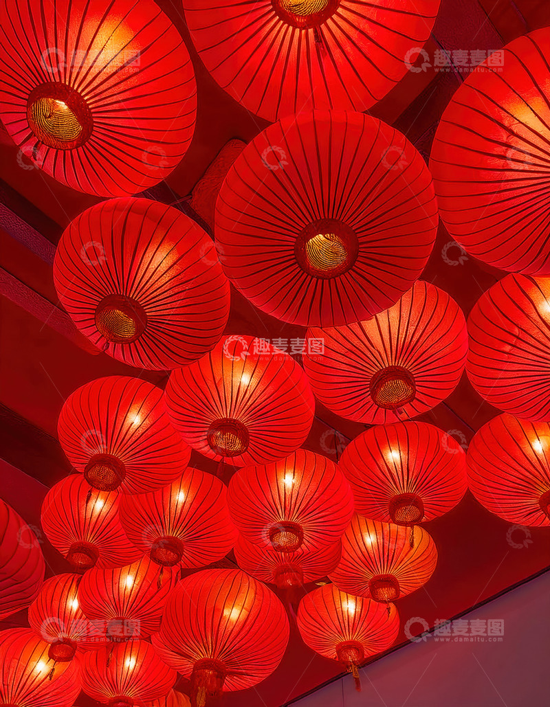 高清大图下载【趣麦麦图】灯笼熠熠生辉迎福到家