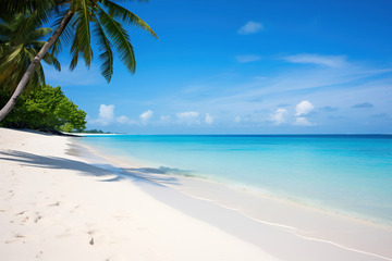 白色沙滩海洋椰树