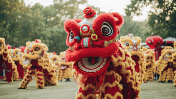 威武舞狮舞动红火日子