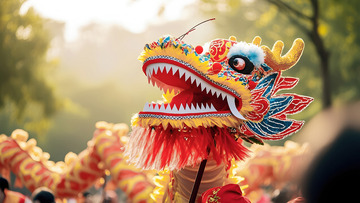 缤纷舞龙洋溢节日韵味